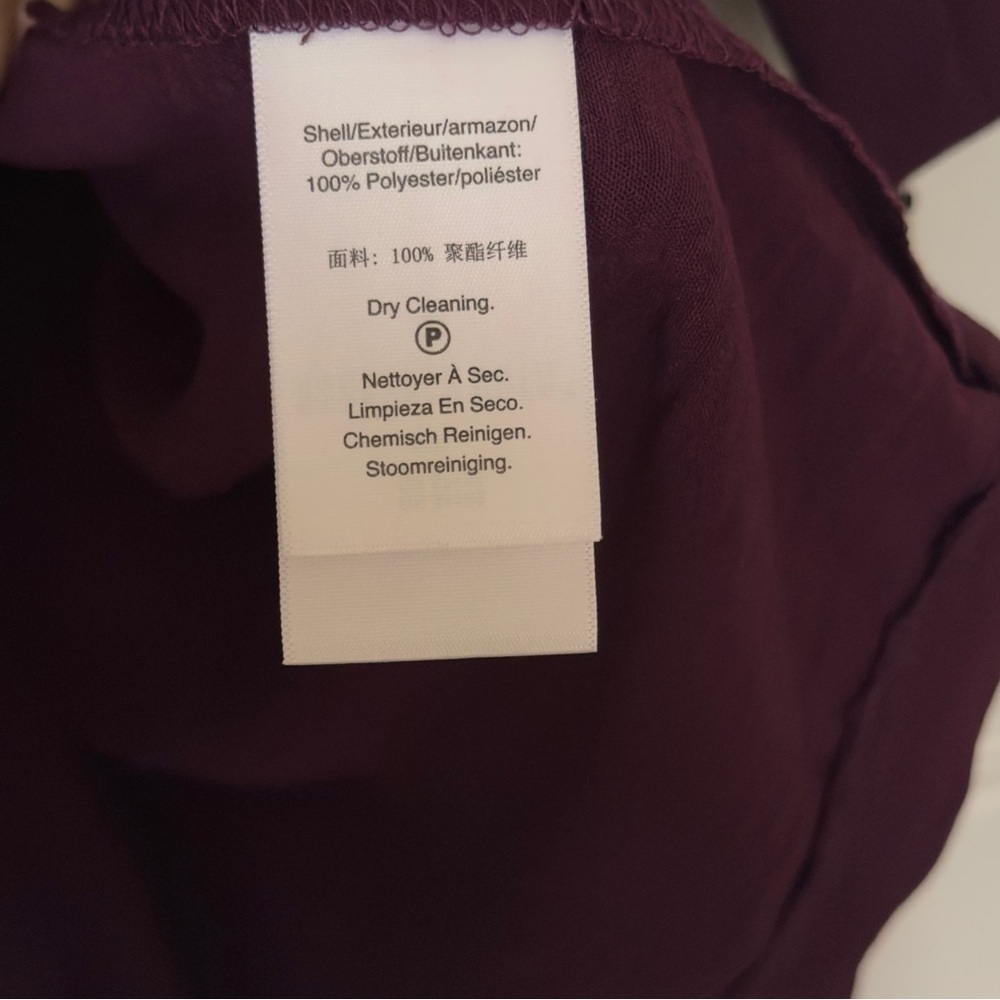 DKNY Long Sleeve Faux Wrap Dress in Raisin Size 4 NWT Cocktail Party Guest - Picture 7 of 8